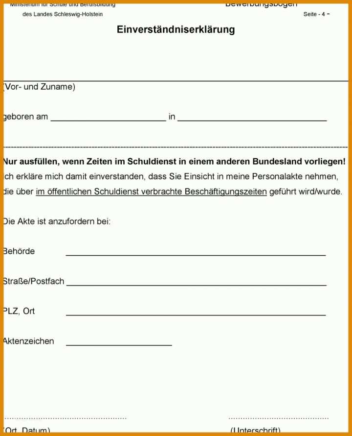 Ausnahmsweise Einverständniserklärung Zur Einsichtnahme In Die Personalakte Vorlage 960x1187