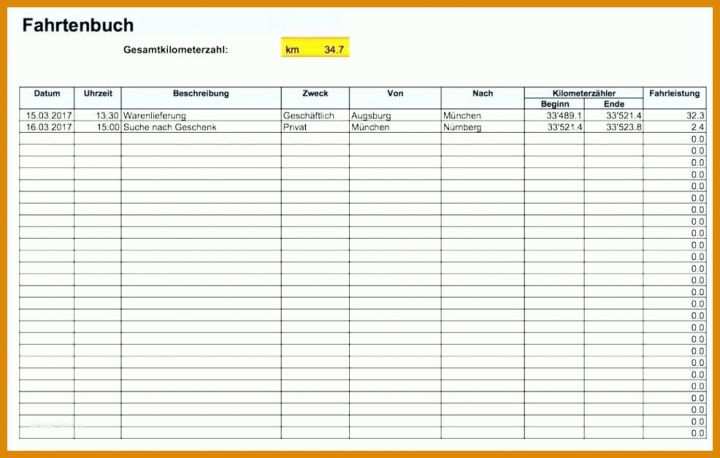 Schockierend Fahrtenbuch Xls Vorlage 986x627