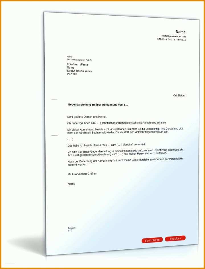 Gegendarstellung Muster Vorlage De At Gegendarstellung Abmahnung