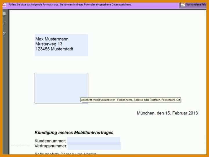 Handy Kündigung Vorlage Pdf Handyvertrag Kuendigung PDF Vorlage