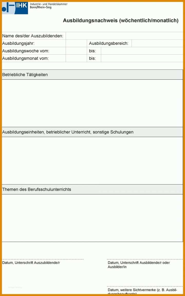 Beeindruckend Ihk Berichtsheft Vorlage Pdf 960x1539