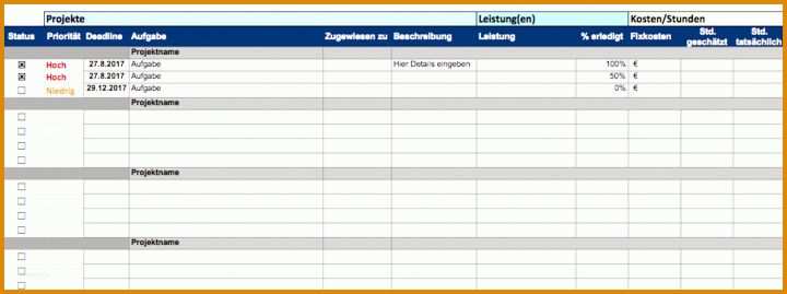 Staffelung Kostenplan Projektmanagement Vorlage 1816x678