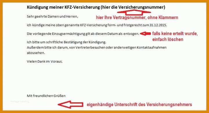 Wunderbar Kündigung Kfz Versicherung Beitragserhöhung Vorlage 816x444