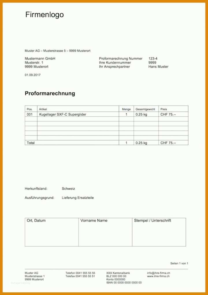 Rühren Proforma Invoice Vorlage 781x1104