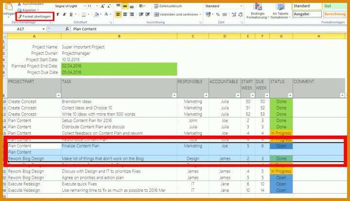 Schockieren Projektplan Excel Vorlage 2017 Kostenlos 1209x697