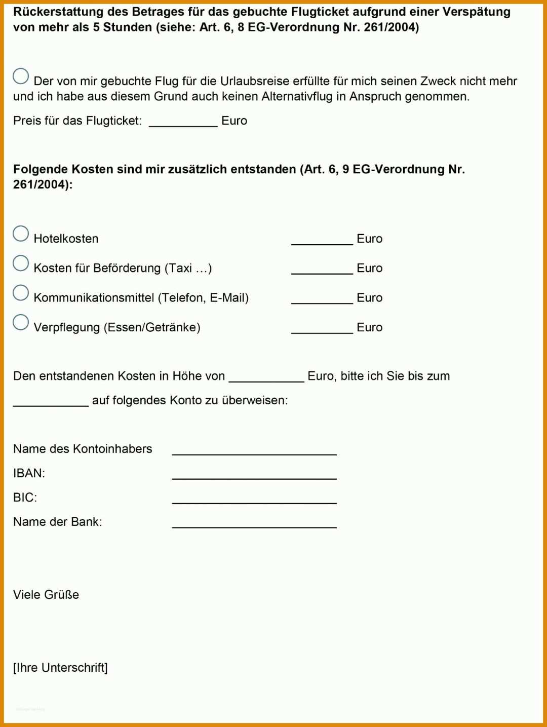 Empfohlen Vorlage Rückerstattung Brief 1387x1843