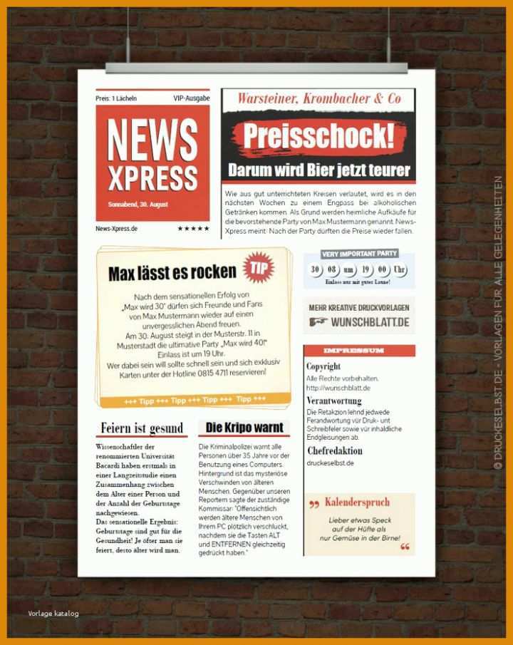 Modisch Zeitung Selbst Gestalten Vorlagen 740x930
