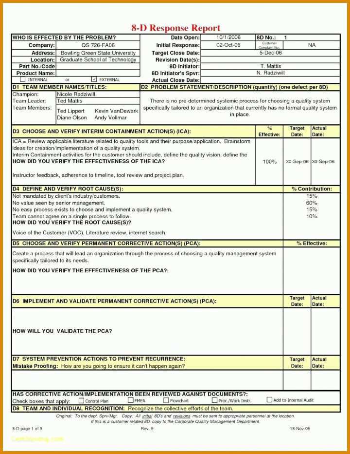 8d Report Vorlage Pdf 8d Report Vorlage Pdf