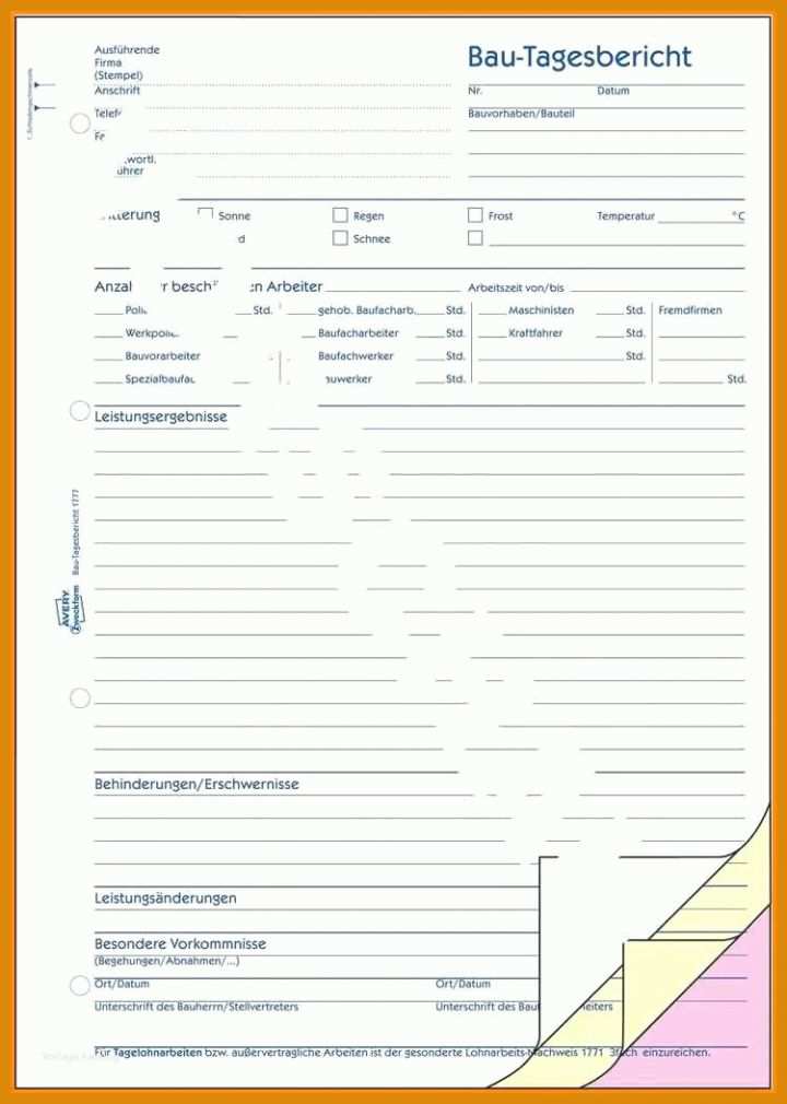 Bau Tagesbericht Vorlage Handy Vorlage Excel Vorlage Rechnung