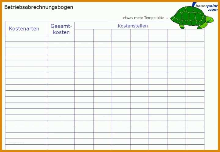 Betriebsabrechnungsbogen Vorlage 