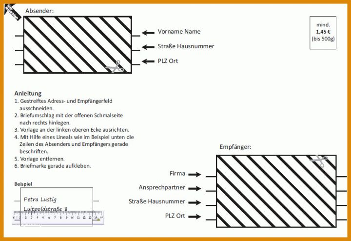 Erschwinglich Briefumschlag Beschriften Vorlage 954x654