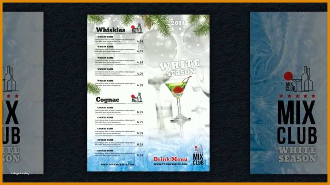 Bestbewertet Cocktailkarte Vorlage 1280x720