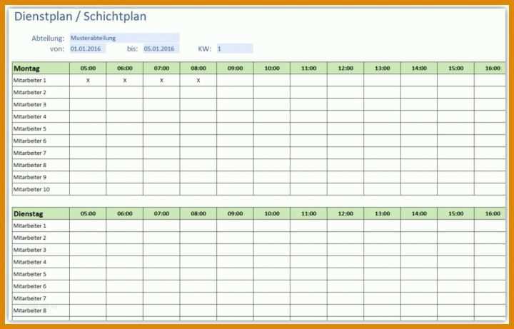 Hervorragend Dienstplan Excel Vorlage 1024x656