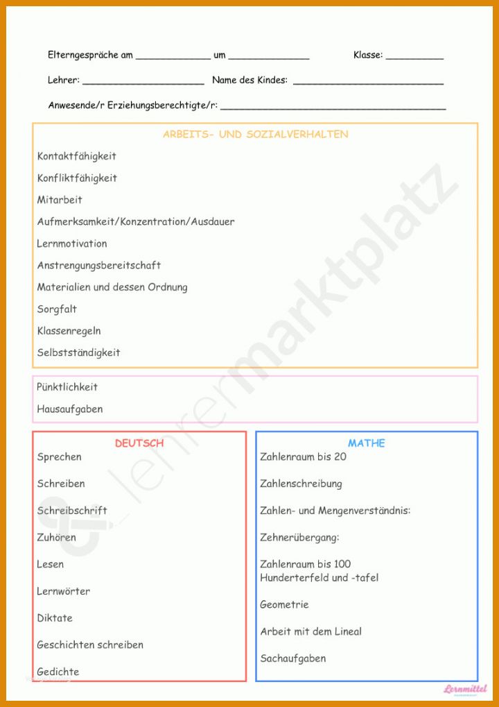 Am Beliebtesten Elterngespräch Kita Vorlage 800x1132