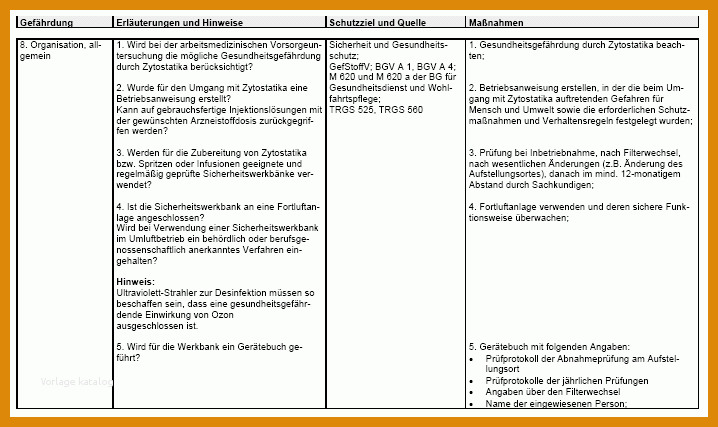 Perfekt Gefährdungsbeurteilung Labor Vorlage 718x427