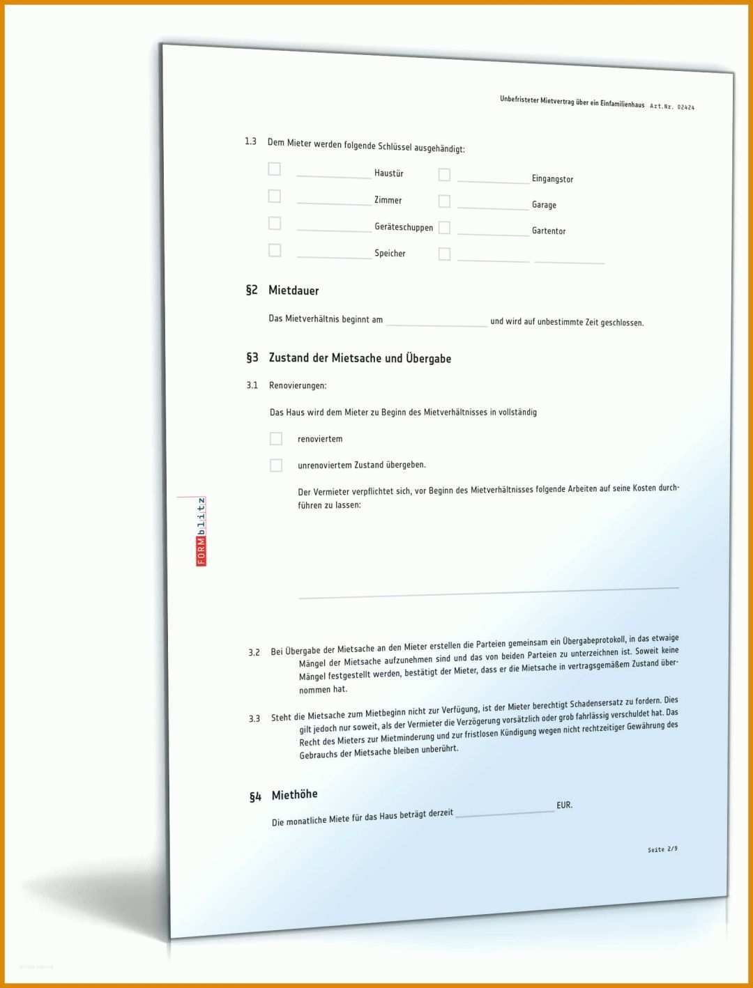 Einzigartig Mietvertrag Für Einfamilienhaus Vorlage 1600x2100