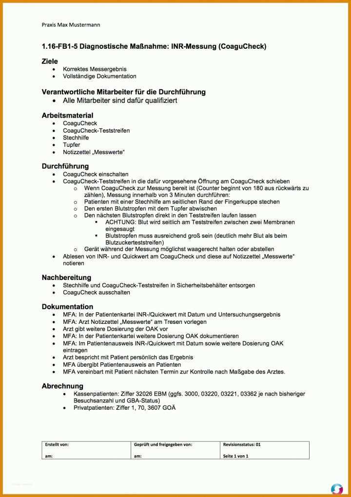 Erstaunlich Qm Arbeitsanweisung Vorlage 1239x1754