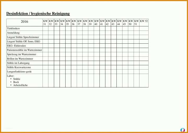 Fantastisch Reinigungsplan Arztpraxis Vorlage 1754x1240