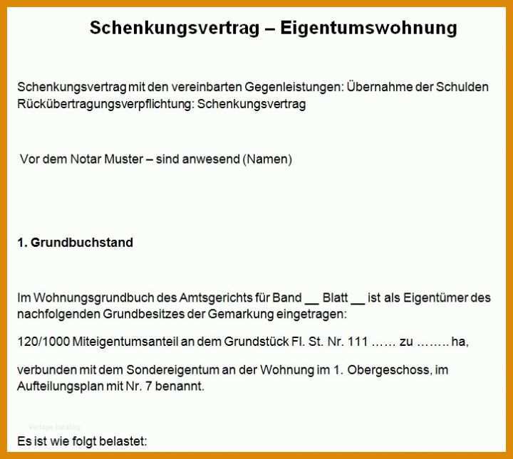 Original Schenkungsvertrag Muster Vorlage Zum Download 724x649