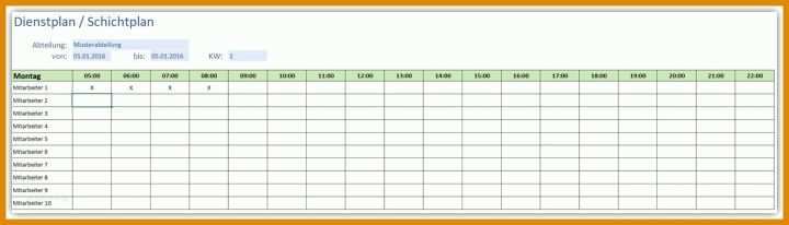 Einzahl Schichtplan Vorlage 1320x378