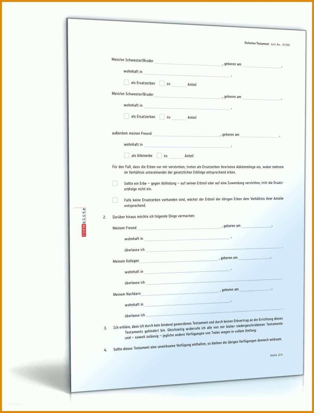 Einzahl Testament Schweiz Vorlage Alleinstehend 1600x2100