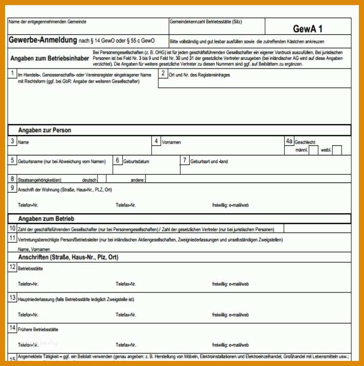 Erschwinglich Vorlage Gewerbeanmeldung 712x716