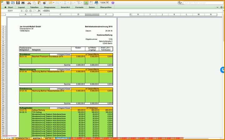 Erschwinglich Vorlage Nebenkostenabrechnung Excel Kostenlos 2560x1600