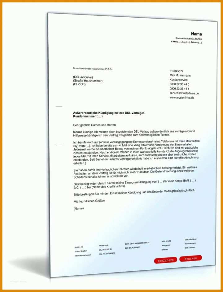 Beste 1&amp;1 Kündigung Vorlage Pdf 950x1247