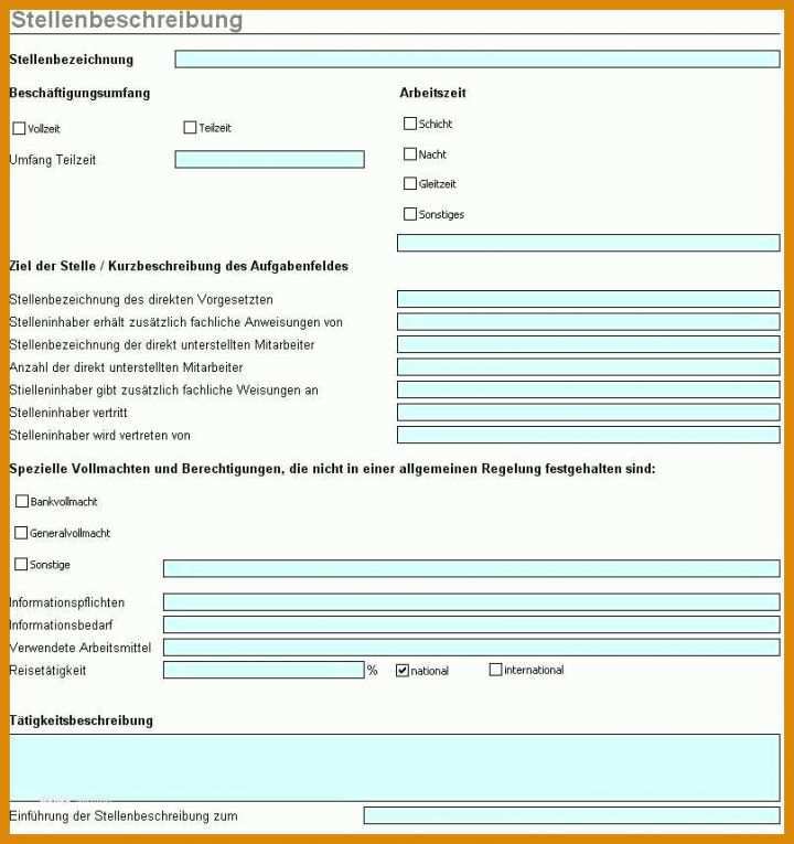 Toll Arbeitsplatzbeschreibung Vorlage 808x858