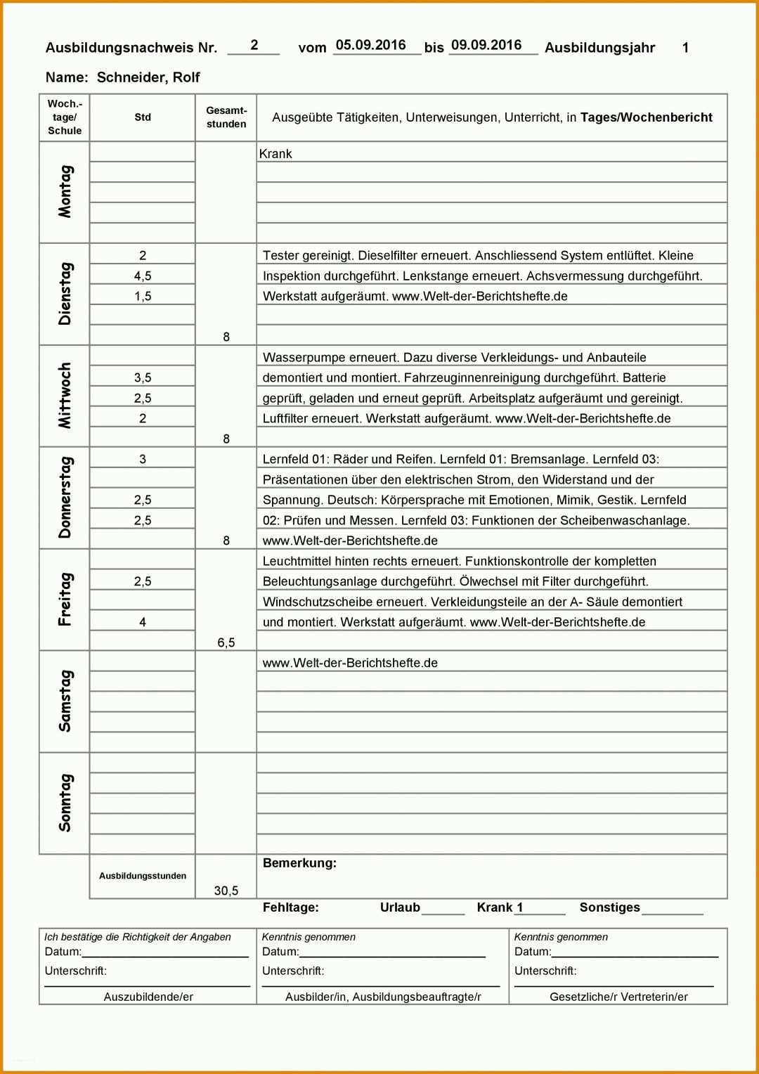 Neue Version Berichtsheft Tfa Vorlage 2478x3506