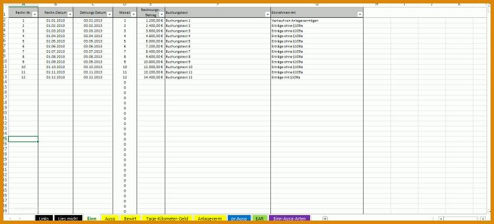 Singular Einnahmen Ausgaben Rechnung Excel Vorlage 1440x651