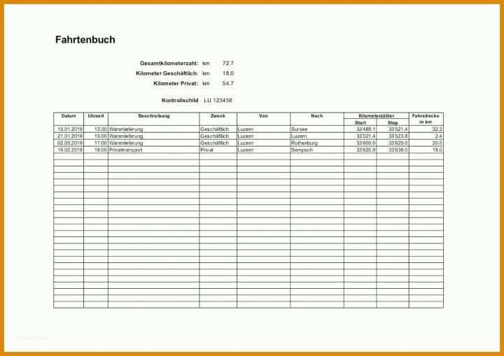 Überraschend Fahrtenbuch Xls Vorlage 1227x868