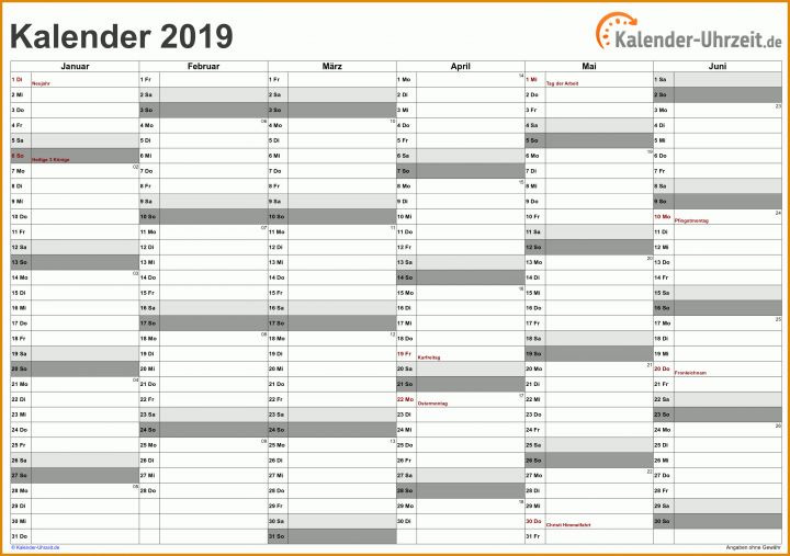 Außergewöhnlich Kalender Vorlage 2019 3200x2254