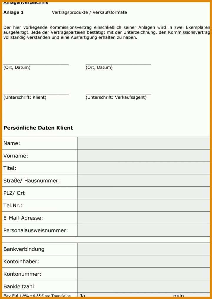 Atemberaubend Kommissionsvertrag Vorlage 960x1353