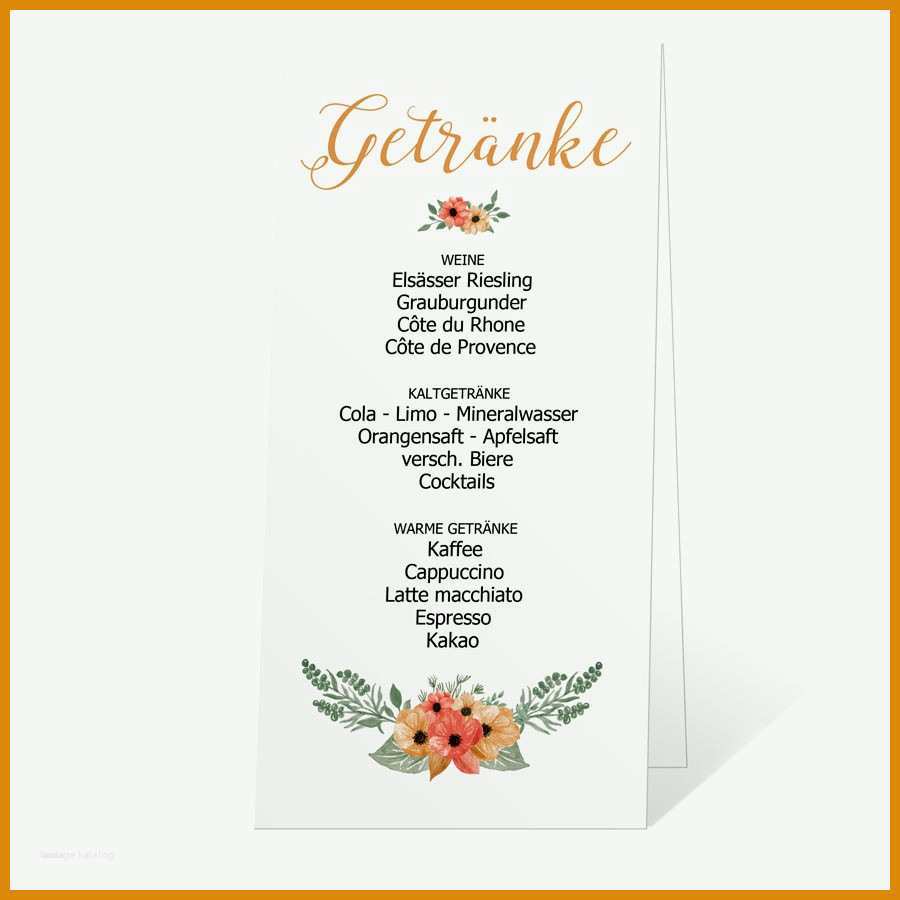 Atemberaubend Vorlage Getränkekarte Geburtstag Hübsch Speisekarten