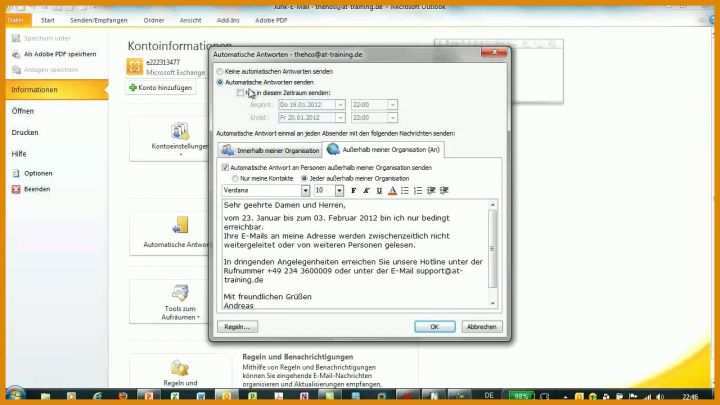 Moderne Outlook Email Vorlage 1280x720