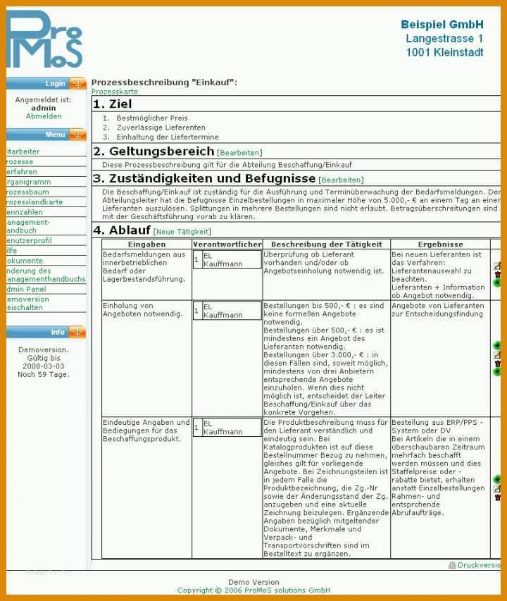 Beste Prozessbeschreibung Vorlage Word 804x952