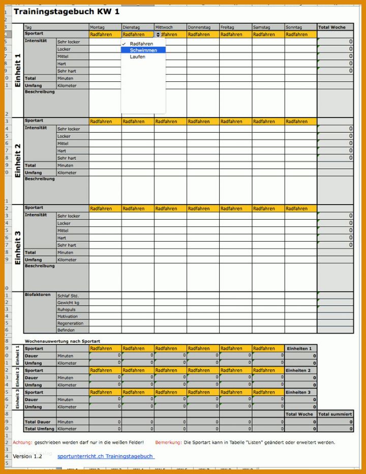 Außergewöhnlich Trainingsplan Vorlage Excel 800x1036