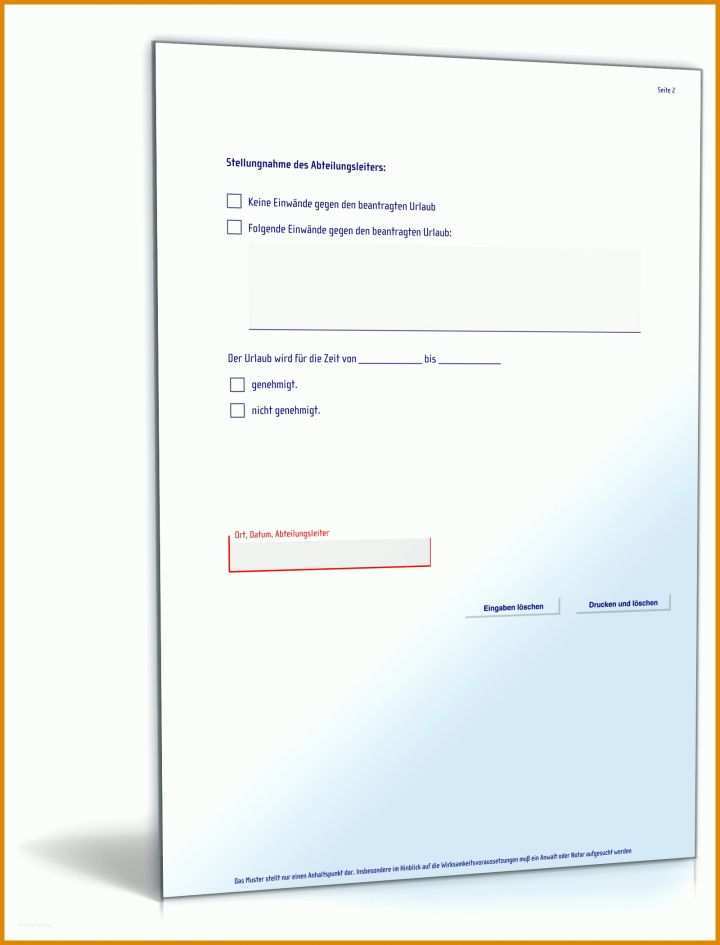 Urlaubsantrag Vorlage Allgemeiner Urlaubsantrag