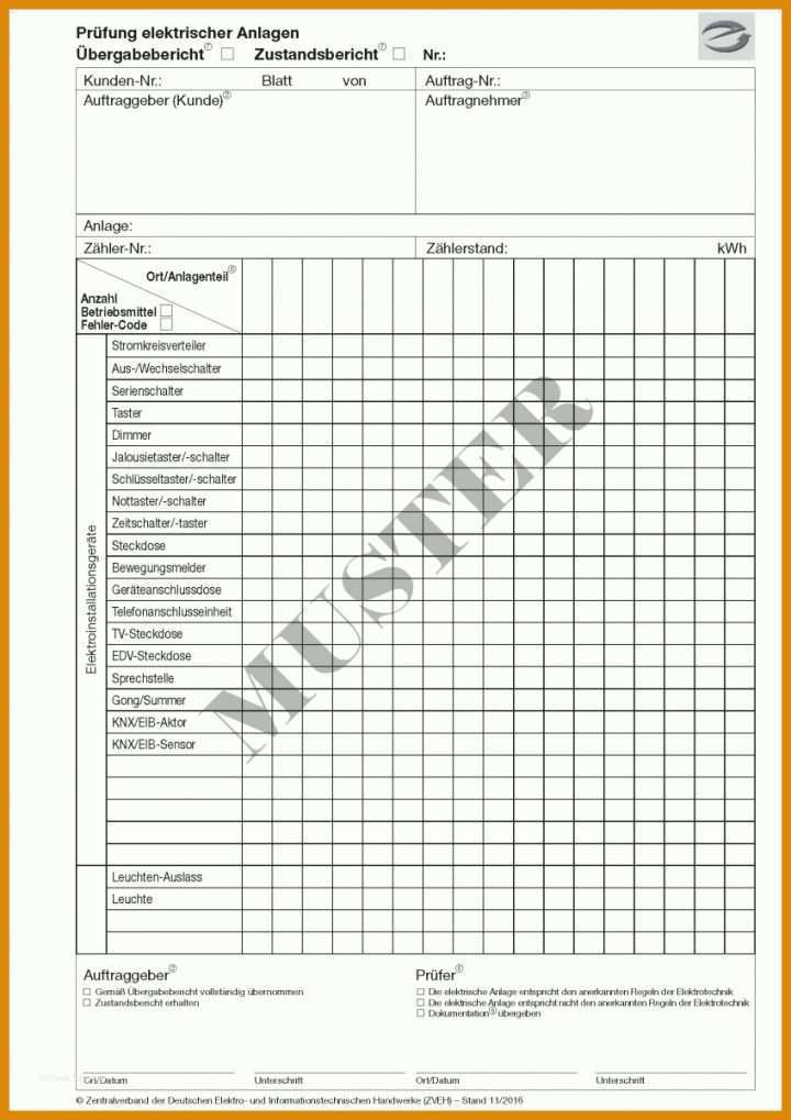 Großartig Vorlage Prüfprotokoll Ortsveränderliche Geräte 848x1200