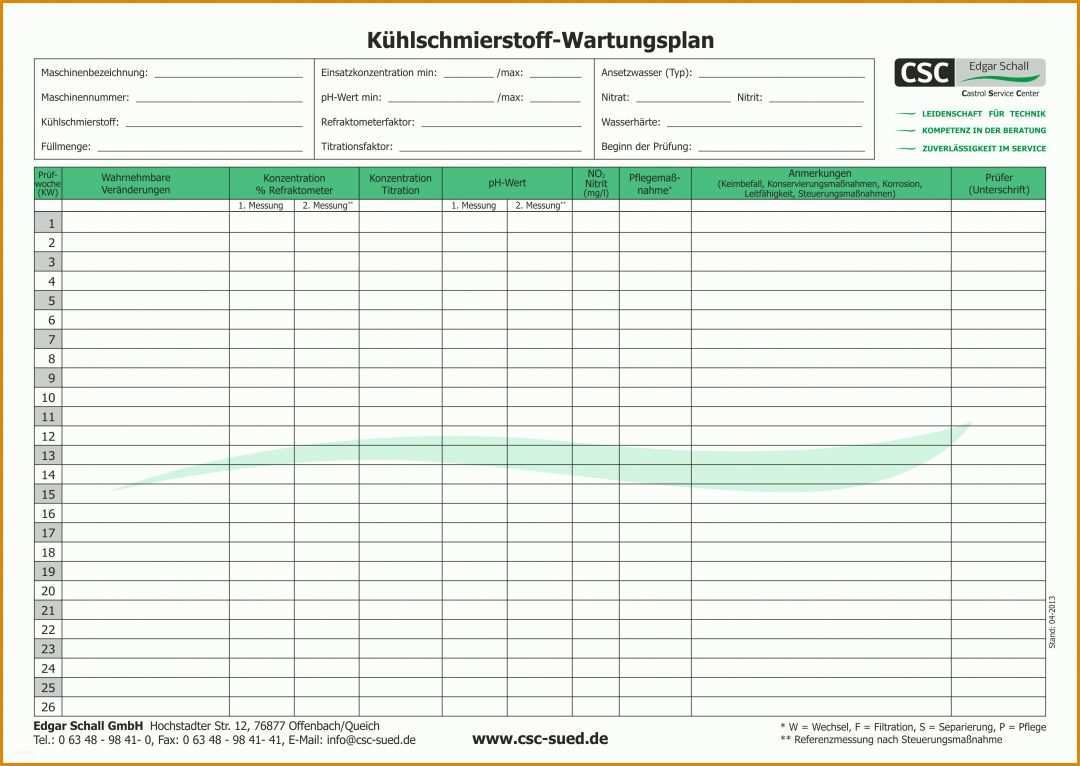 Selten Wartungsplan Excel Vorlage 3534x2508