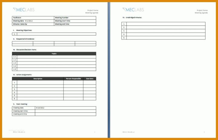 Einzigartig Agenda Excel Vorlage 1024x657