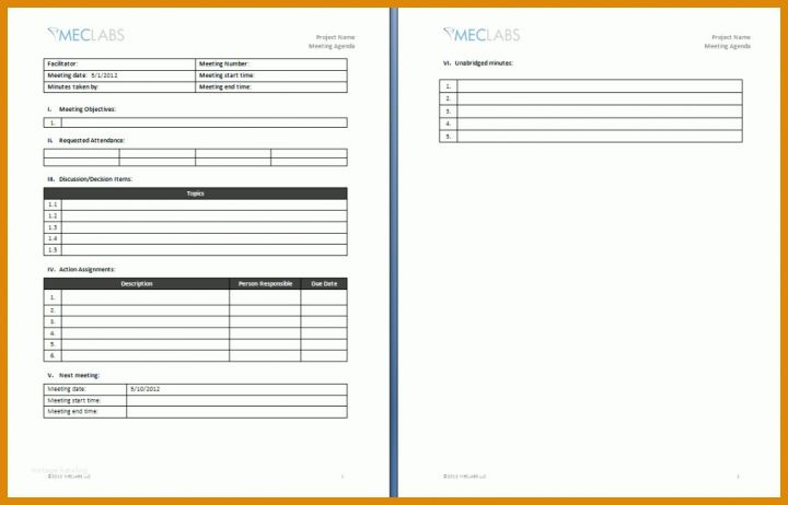 Einzigartig Agenda Excel Vorlage 1024x657