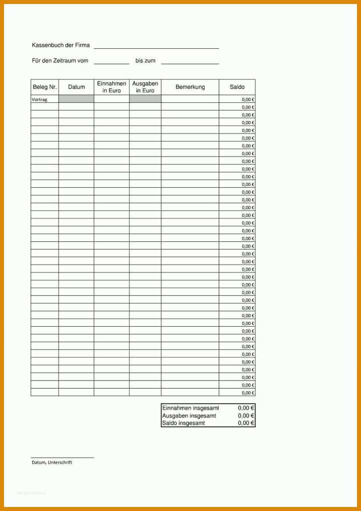 Wunderbar Buchungsliste Vorlage Kostenlos 900x1272