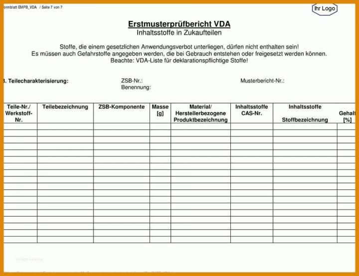 Selten Erstmusterprüfbericht Vorlage 960x739