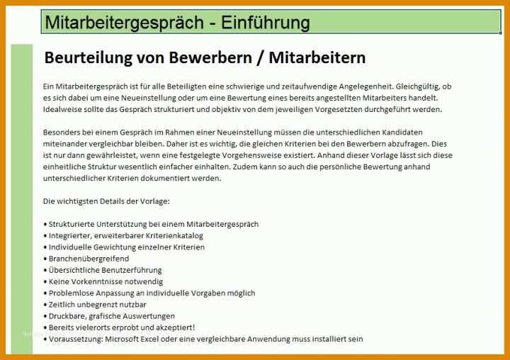 Perfekt Mitarbeitergespräch Vorlage Excel 889x627