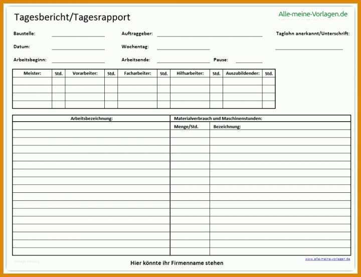 Schockierend Montageberichte Vorlagen 1044x802