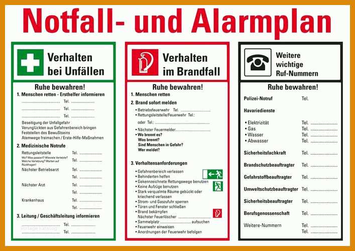 Notfall Und Alarmplan Vorlage Excel - Vorlage 14 Notfall Und Alarmplan