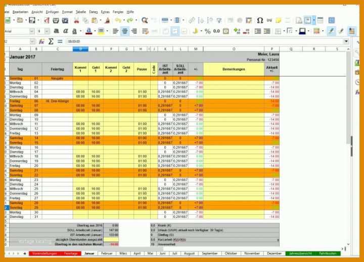 Kreativ Open Office Arbeitszeiterfassung Vorlagen Kostenlos 802x576