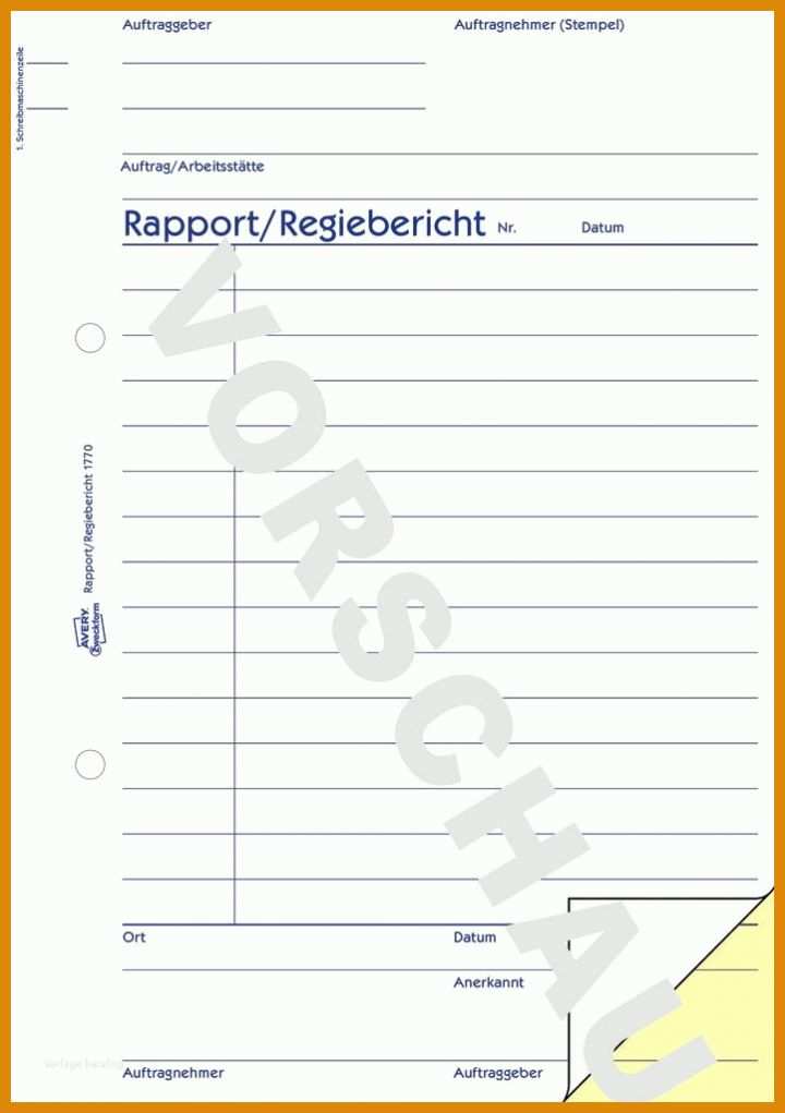 Ideal Rapportzettel Vorlage 722x1024